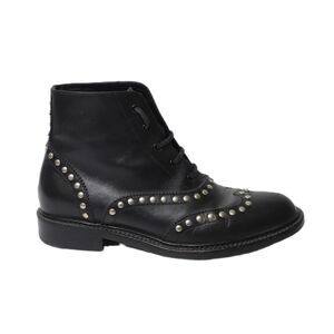Saint Laurent Army Lace Up Boots with Studs in Black Leather